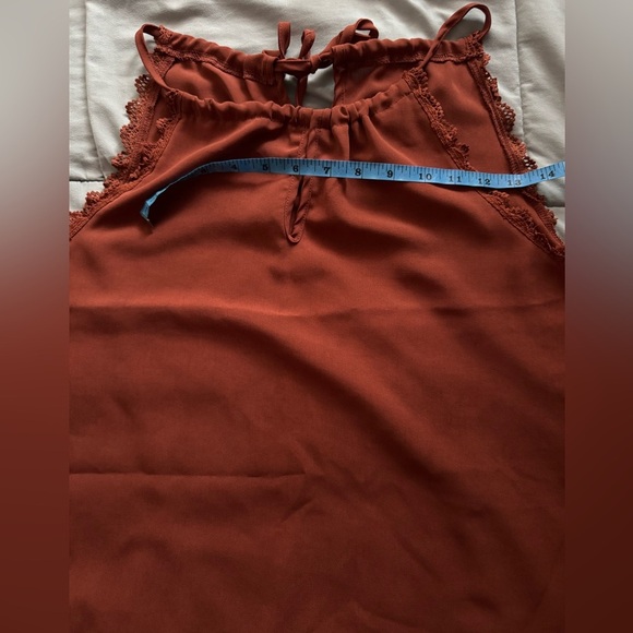 Frenchy Cut Out Tie Back Lace Trim Halter Top - Picture 6 of 8